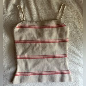 Aritzia tank top only worn once!! Peachy and beige stripes 🍑